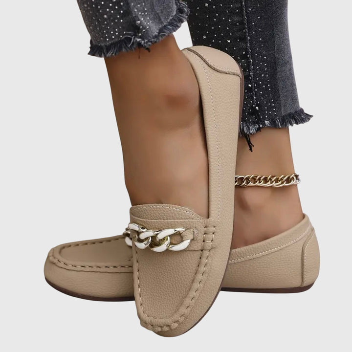 Grace | Womens Chain Detail Slip On Loafers