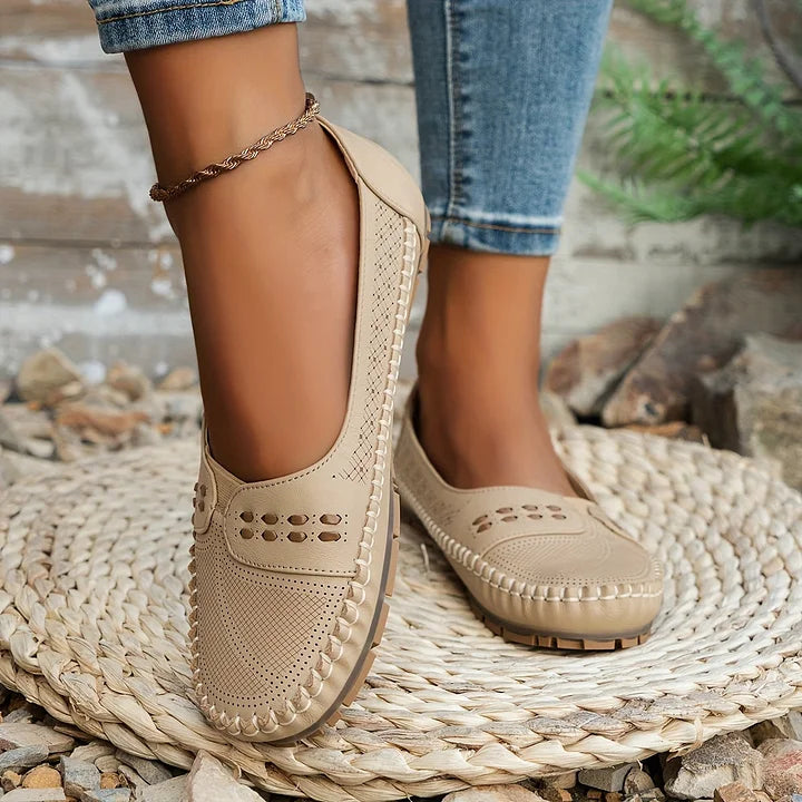 Abigail | Women’s Perforated Comfort Slip On Loafers