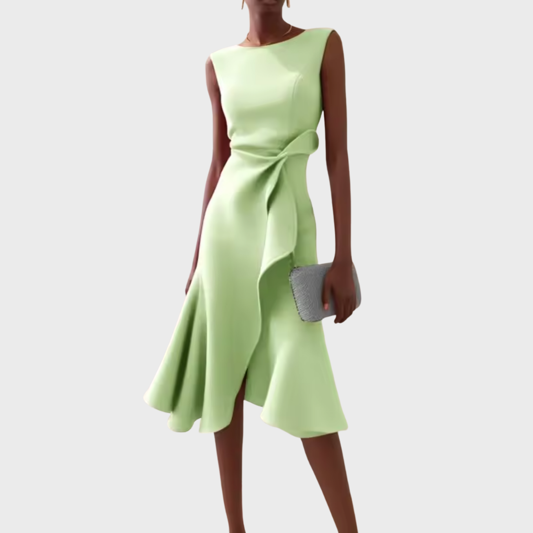 Karen | Women’s Draped Asymmetric Midi Dress