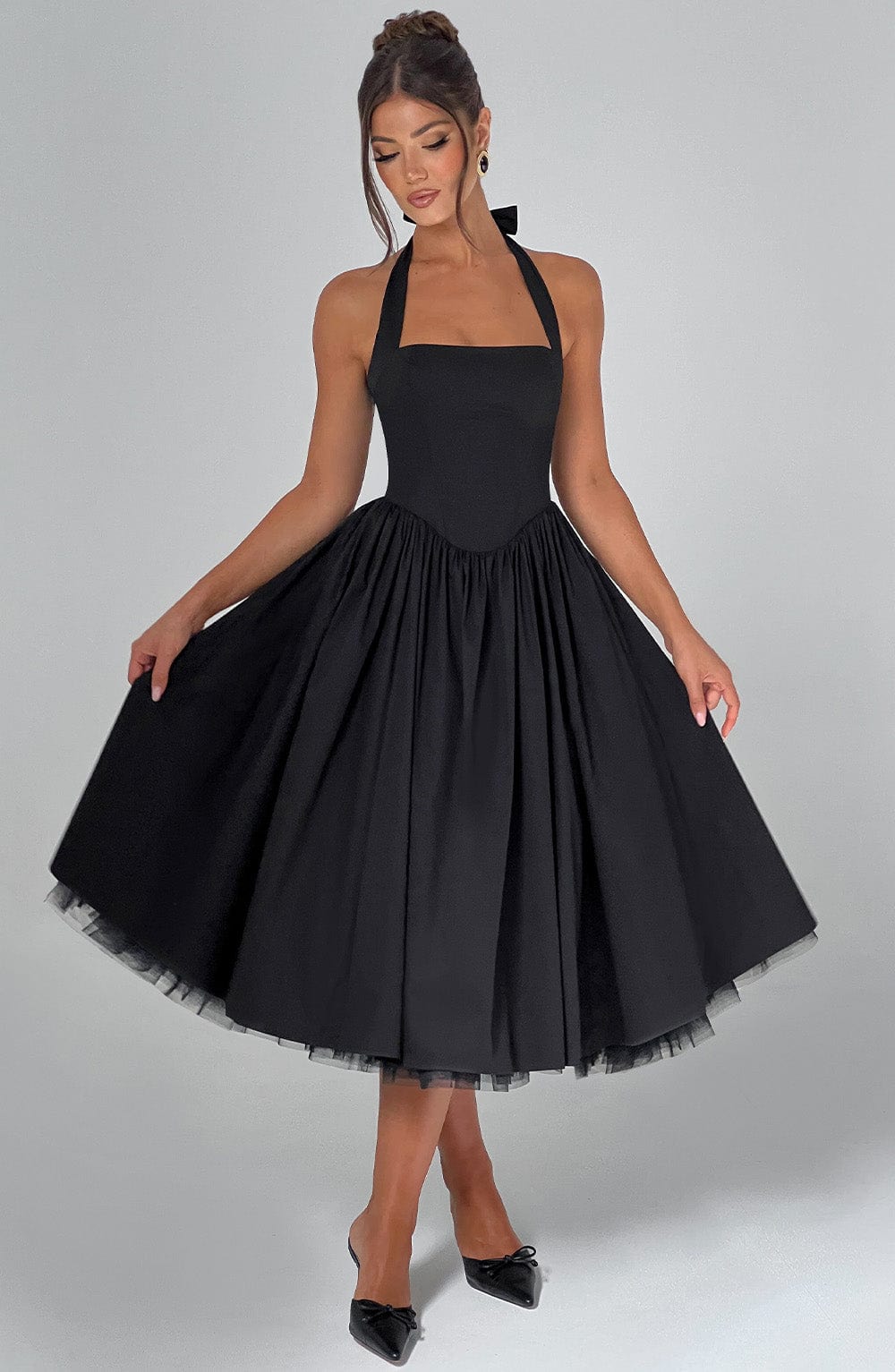 Arden | Women’s Wedding Guest Halter Midi Dress