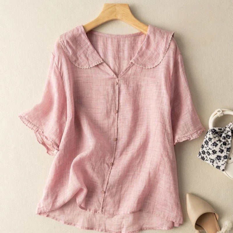 Mira | Elegant Scalloped Blouse