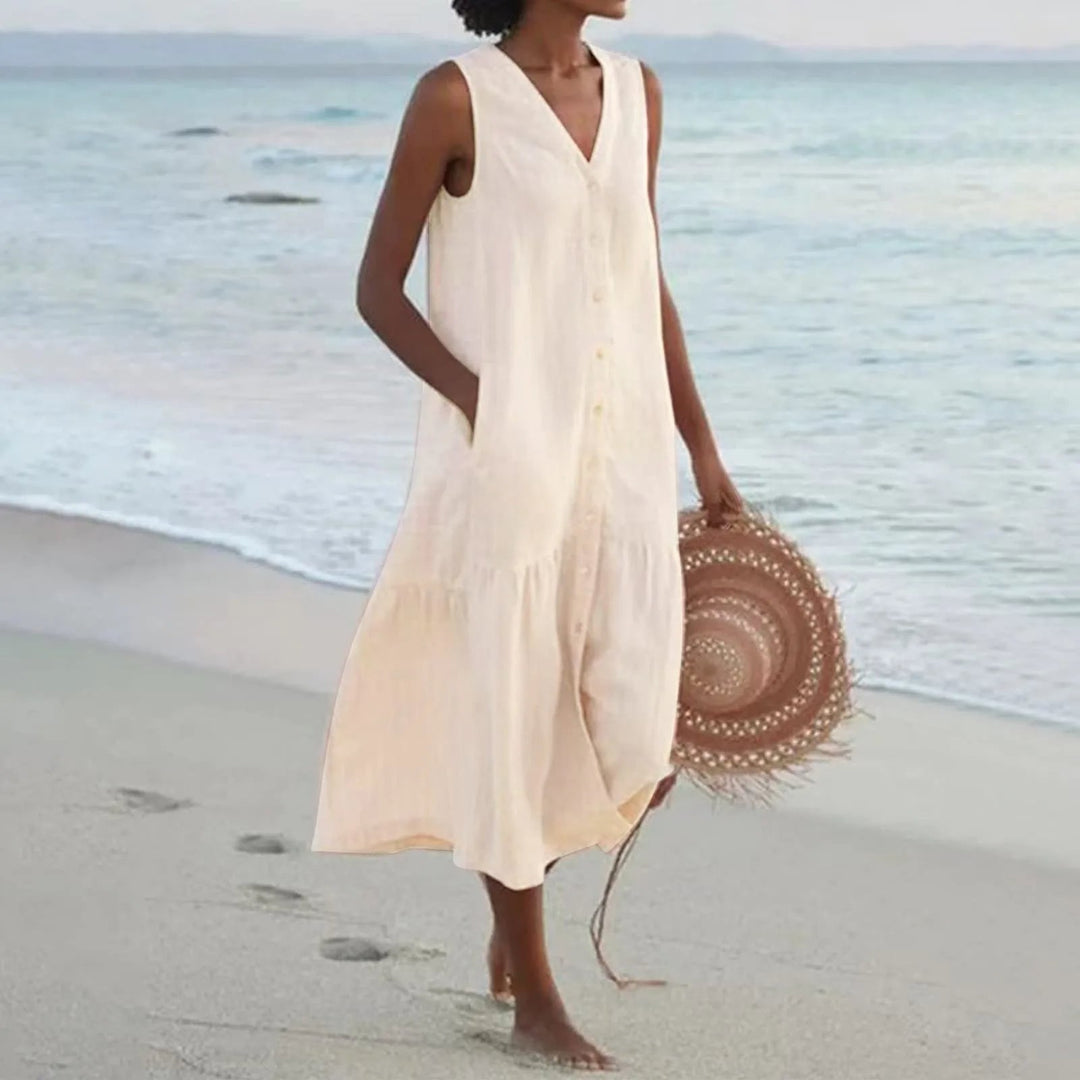 Julia | Women Lena Summer V Neck Midi Dress