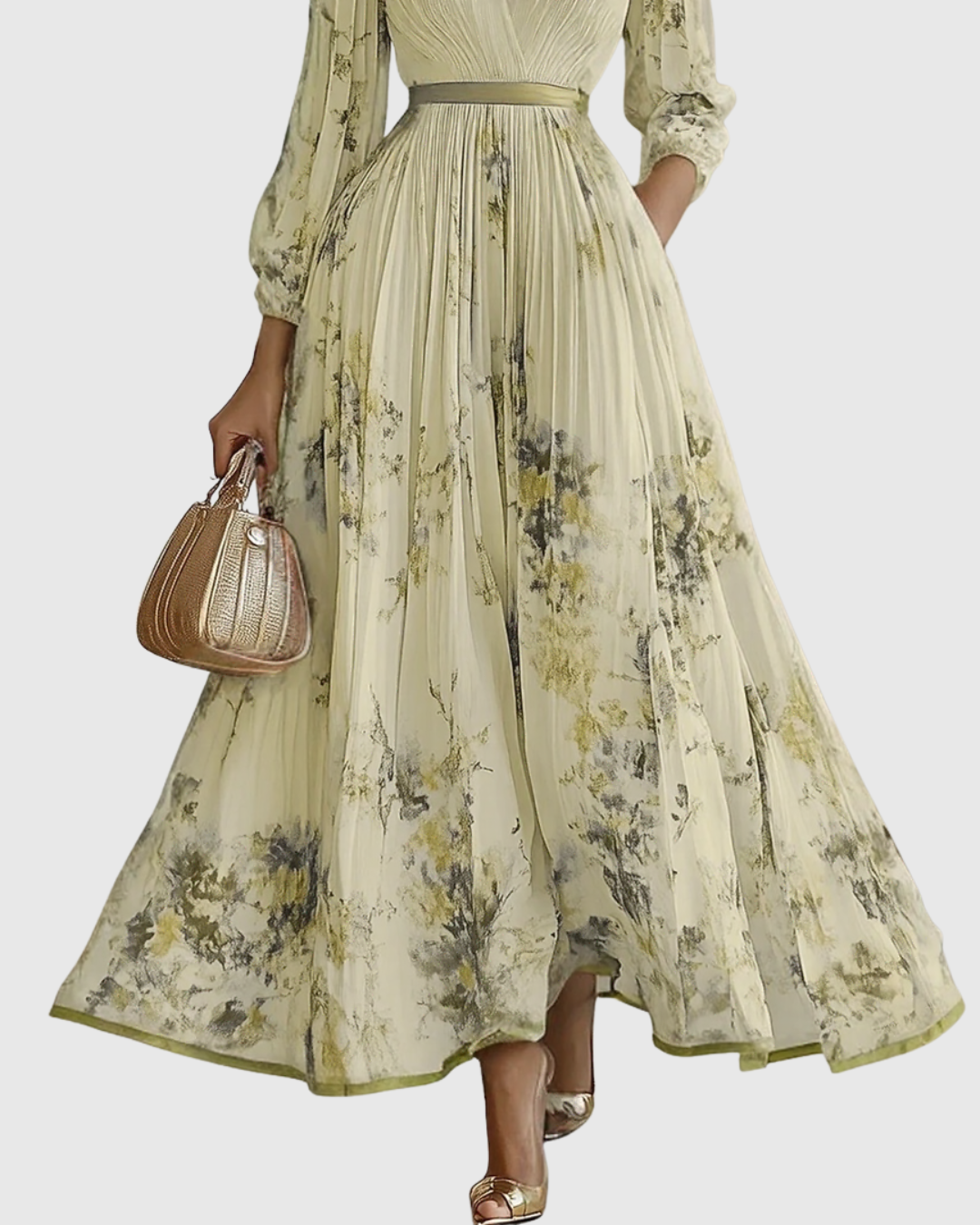 Bella | Womens Sleeveless Pleated Floral Midi Dress