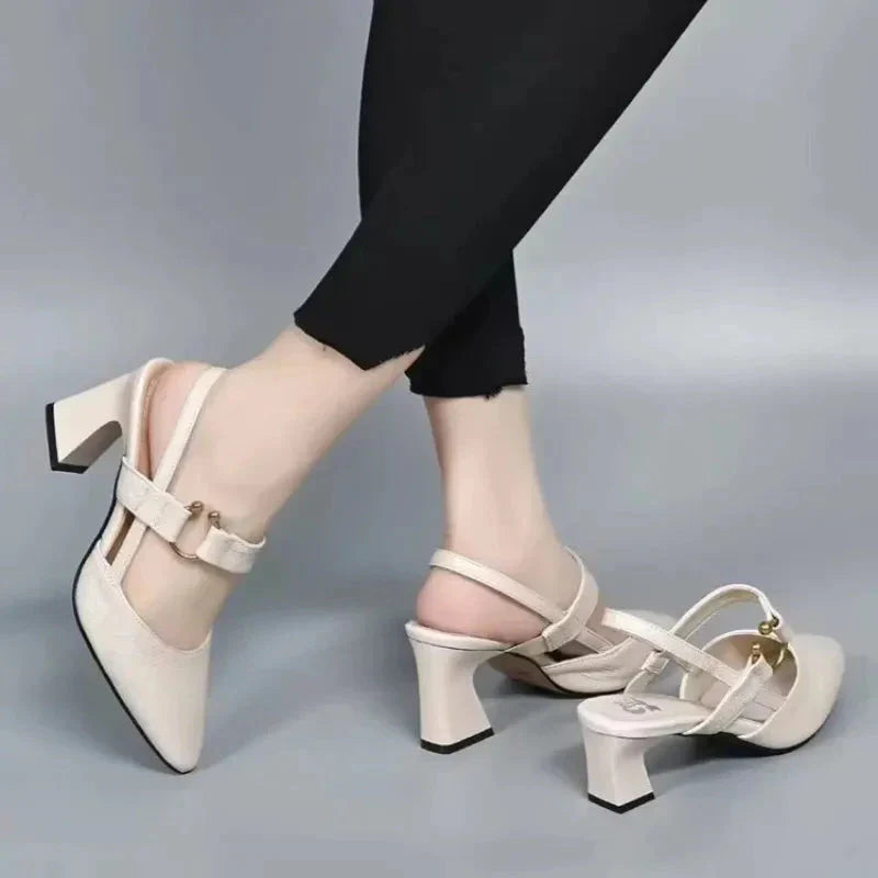 Clara | Women's  Toe Slingback Block Heel Mary Jane Heels