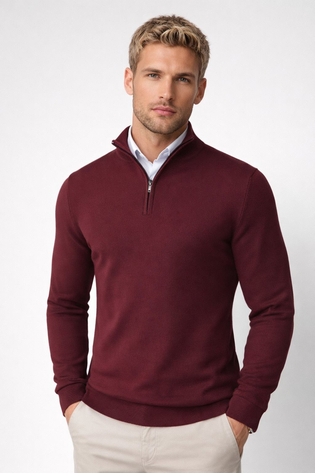 Christopher | Men Half Zip High Neck Sweater