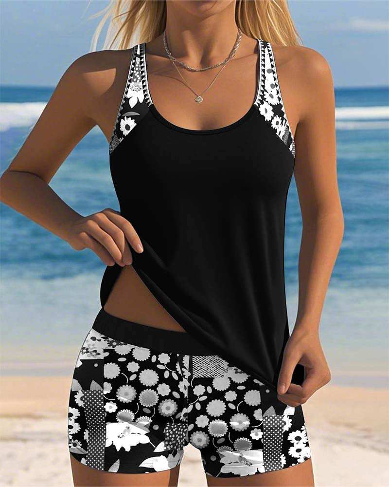 Darcey | Women Floral Print Tankini Swim Set