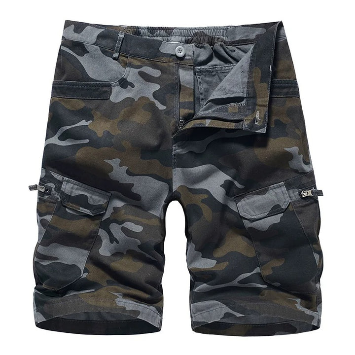 James | Men's Camouflage Multi-Pocket Belted Cargo Shorts