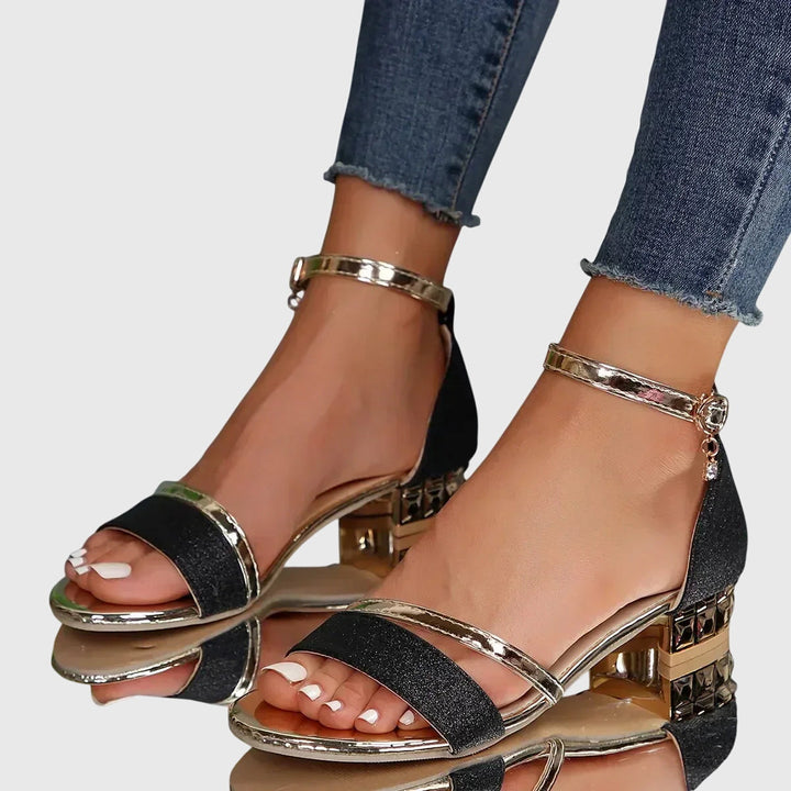 Hannah | Womens Ankle Strap Block Heel Sandals
