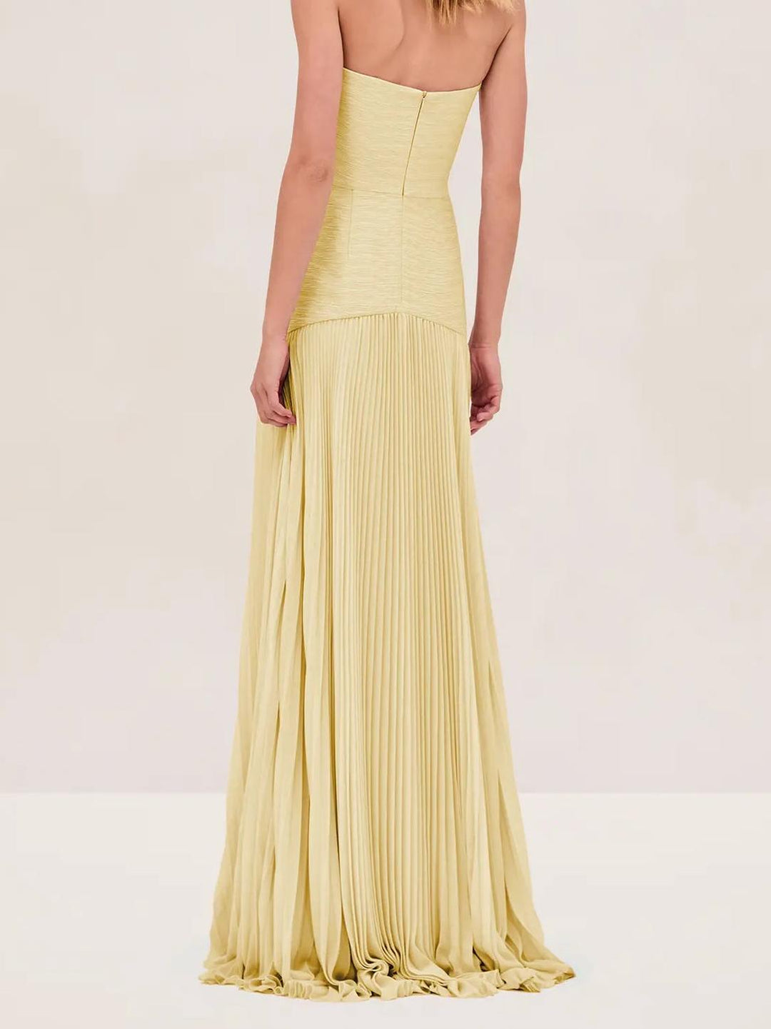 Clara | Women's Strapless Pleated Maxi Wedding Guest Dress