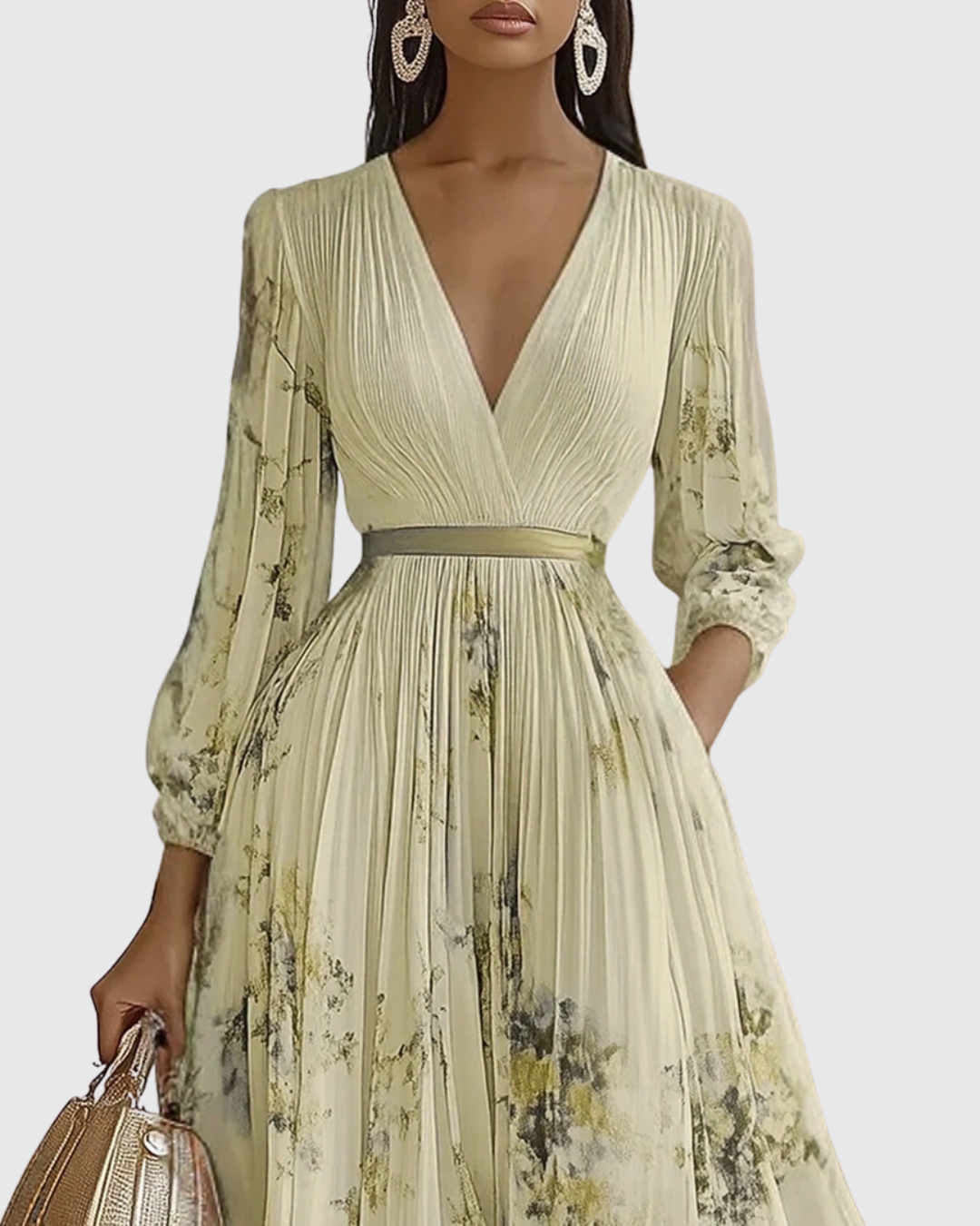 Bella | Womens Sleeveless Pleated Floral Midi Dress