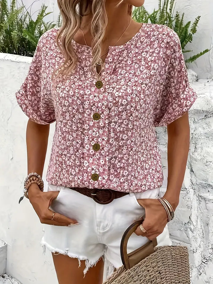 Georgia | Women’s Floral Button Front Casual Top