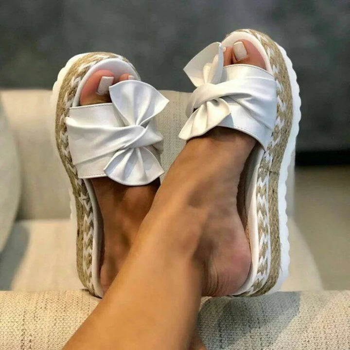 Fiona | Women’s Spring Bow Platform Slide Sandals