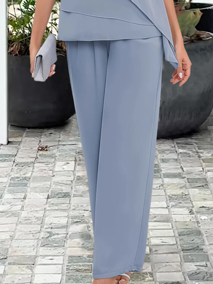 Audrey | Women’s Elegant Layered Evening Top And Pants Set