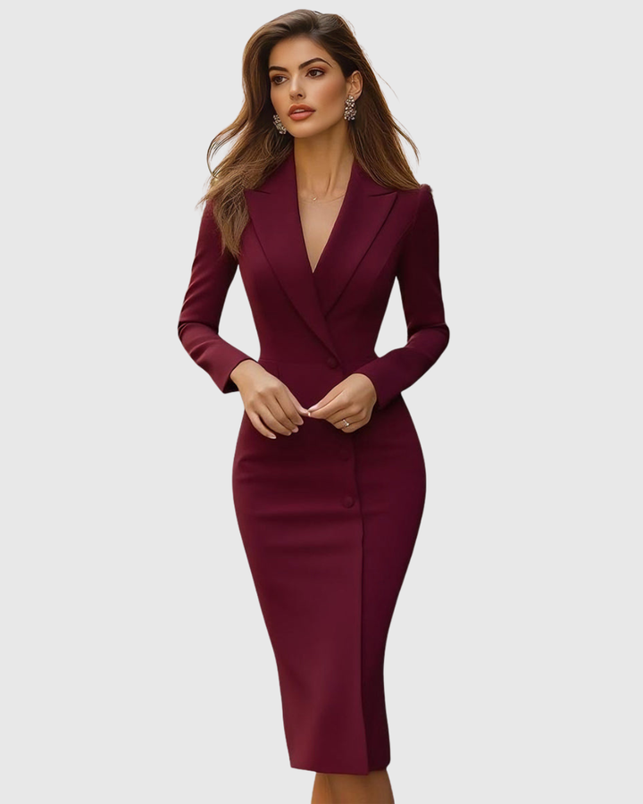 Bella | Women’s Long Sleeve Blazer Midi Dress