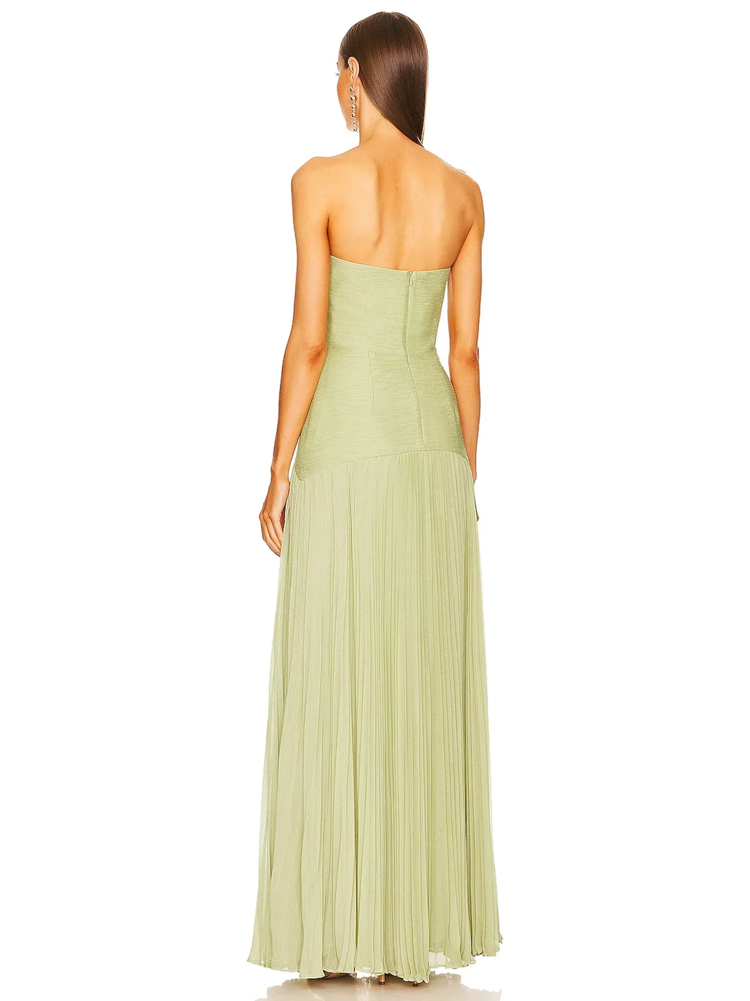 Clara | Women's Strapless Pleated Maxi Wedding Guest Dress