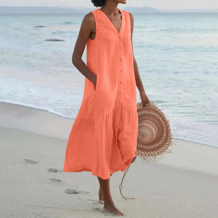 Julia | Women Lena Summer V Neck Midi Dress