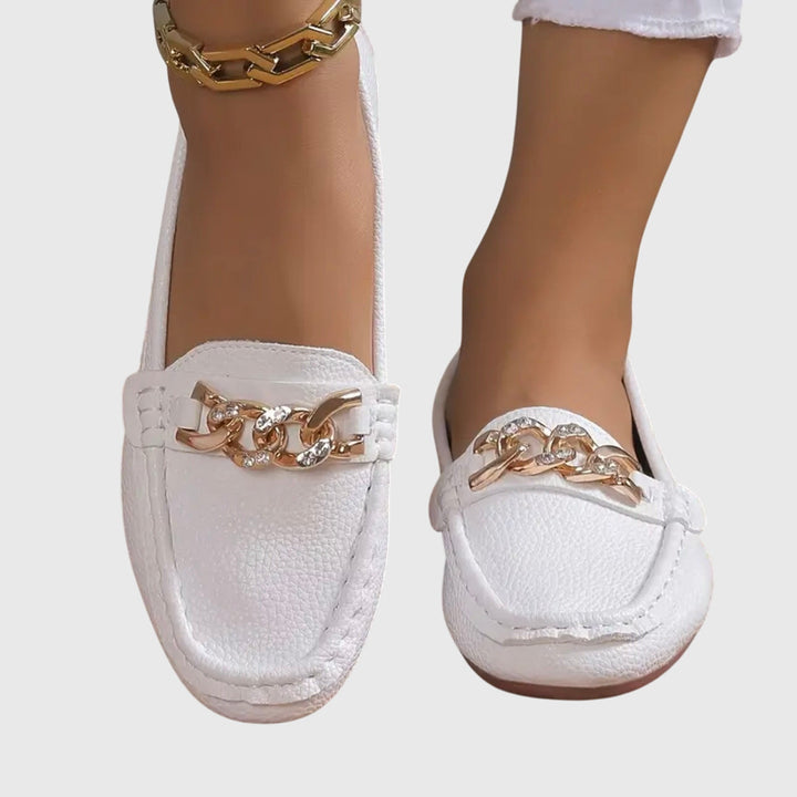 Grace | Womens Chain Detail Slip On Loafers