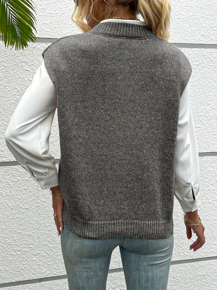 Daisy | Women’s V-Neck Sleeveless Layering Knit Vest