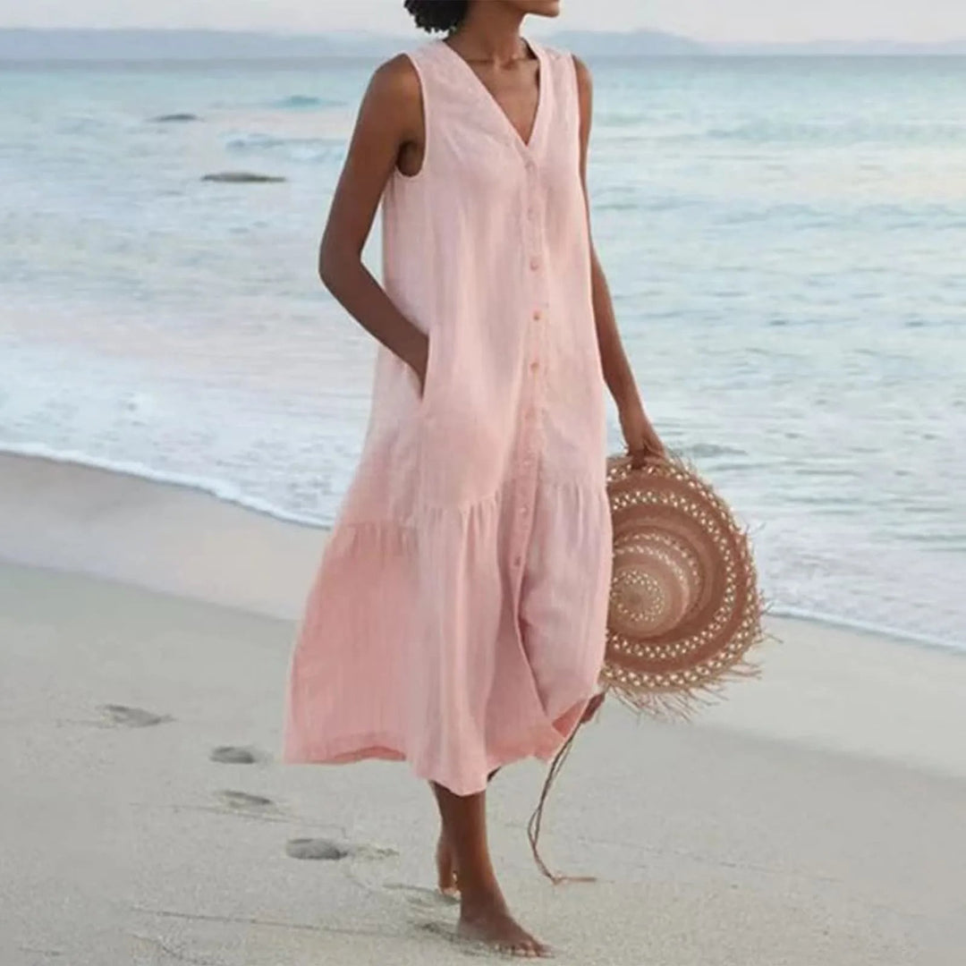 Julia | Women Lena Summer V Neck Midi Dress