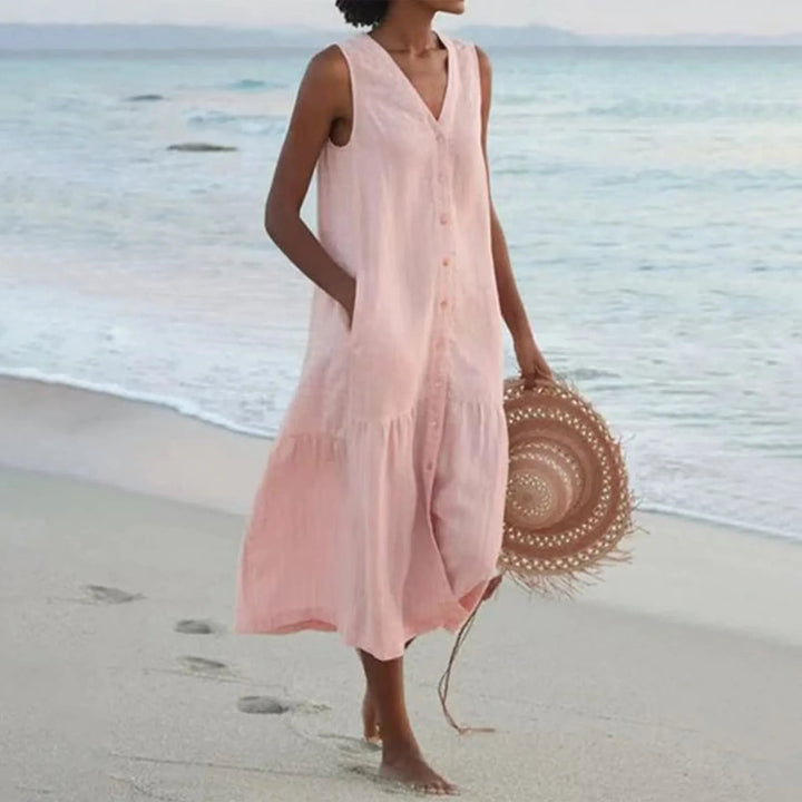 Julia | Women Lena Summer V Neck Midi Dress