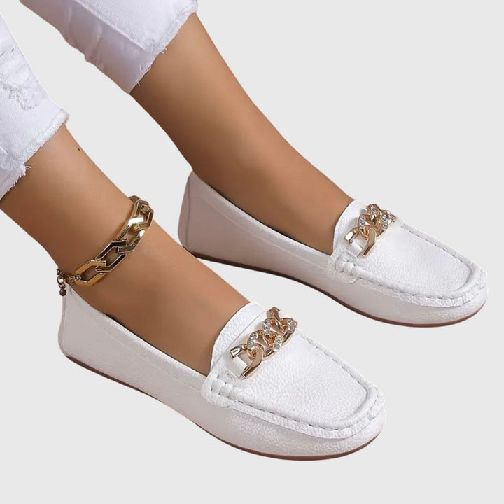Grace | Womens Chain Detail Slip On Loafers