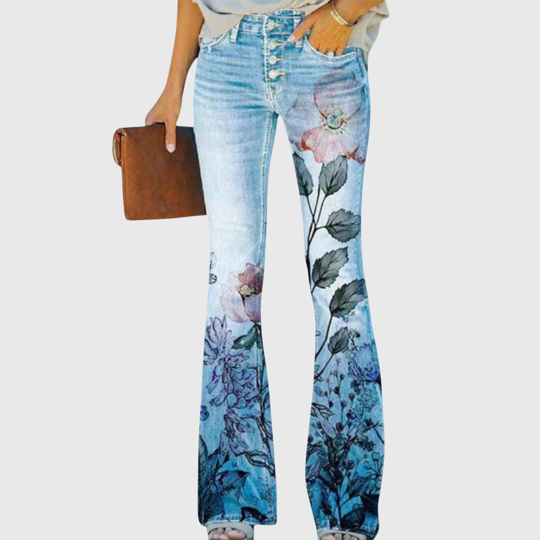 Laura | Womens Floral Printed Skinny Jeans