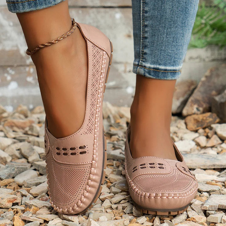 Abigail | Women’s Perforated Comfort Slip On Loafers