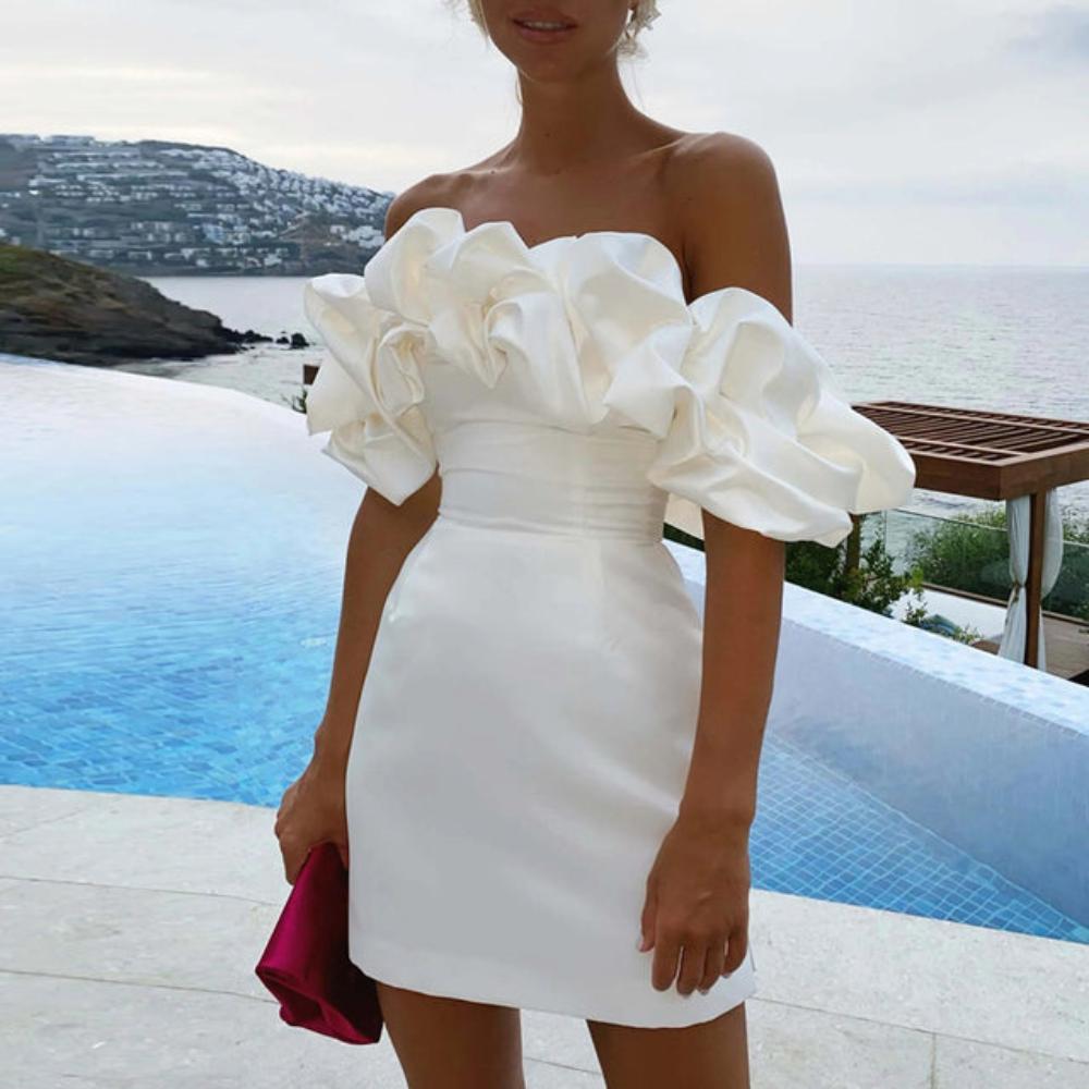 Lily | Women’s Wedding Guest Ruffle Mini Dress