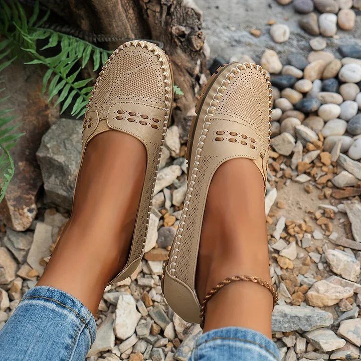 Abigail | Women’s Perforated Comfort Slip On Loafers