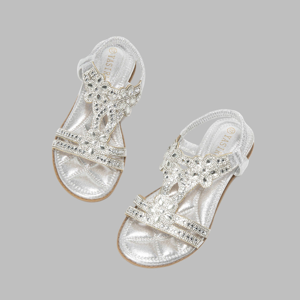 Faith | Women’s Spring Floral Embellished Flat Sandals