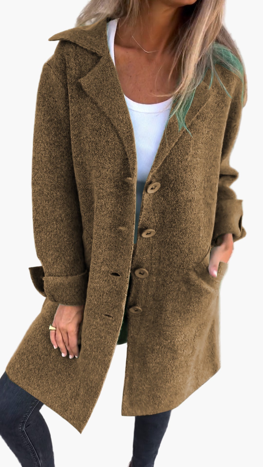 Lauren | Women’s Cozy Oversized Button-Down Trench Coat