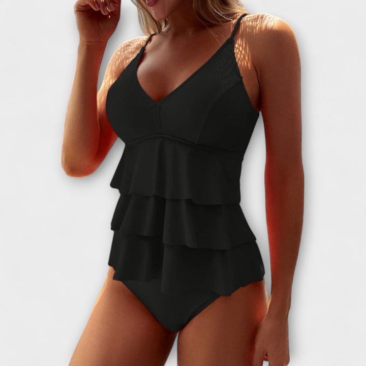 Esme | Women’s Ruffle Tiered V-Neck Swimsuit