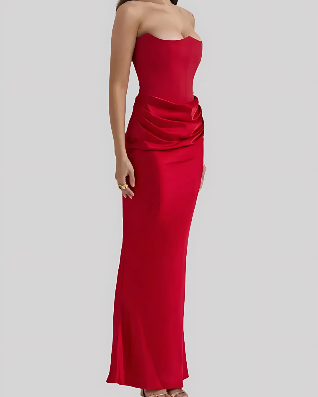 Hannah | Women Wedding Guest Draped Maxi Dress