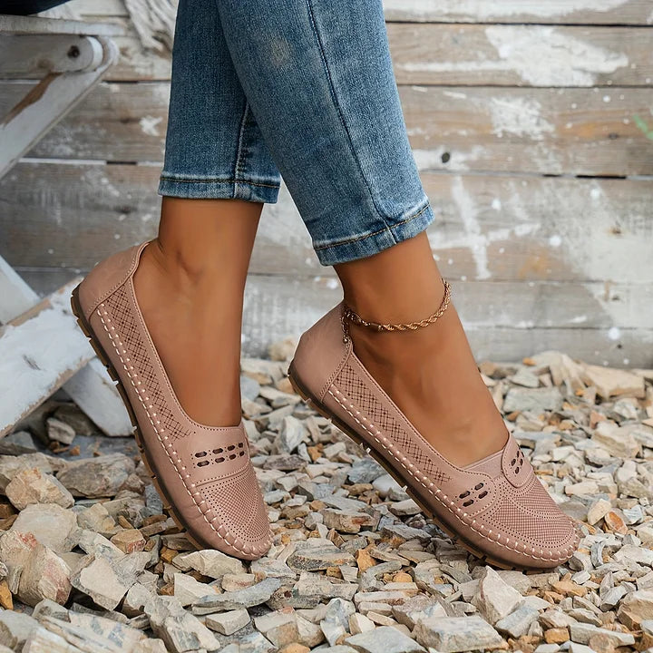 Abigail | Women’s Perforated Comfort Slip On Loafers