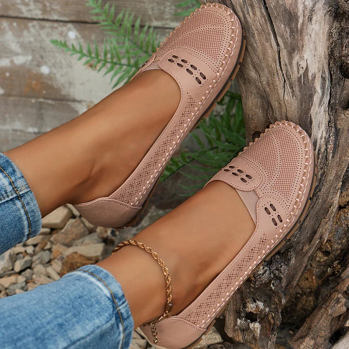 Abigail | Women’s Perforated Comfort Slip On Loafers