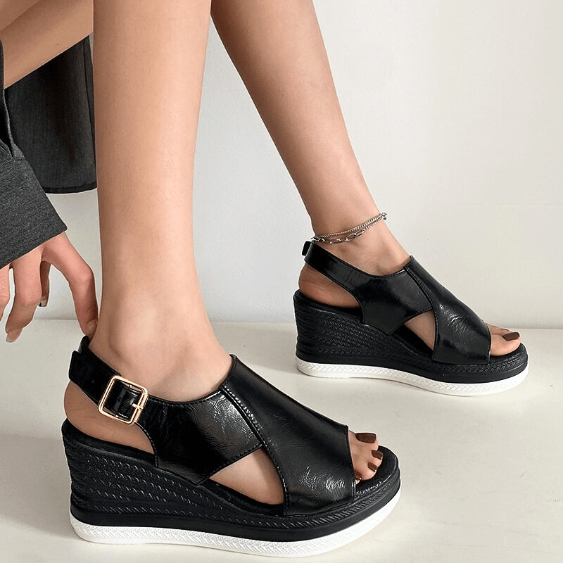 Hannah | Womens Metallic Platform Comfort Sandals