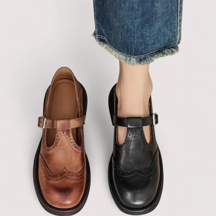 Karen | Women’s Buckle Strap Round Toe Shoes