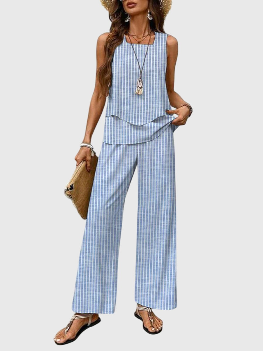 Clara | Womens Two Piece Wide Leg Pants Set