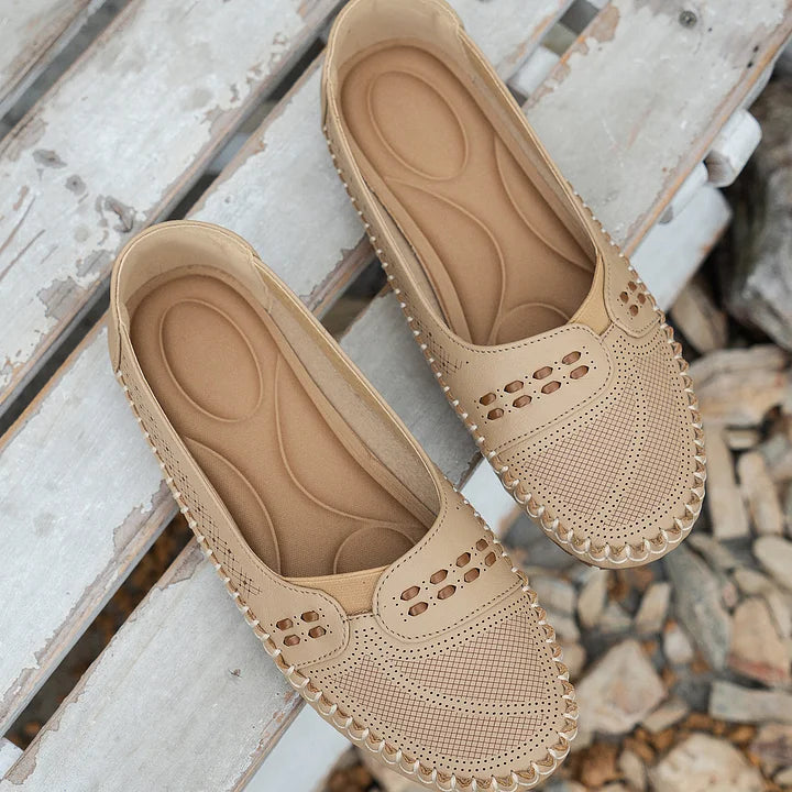 Abigail | Women’s Perforated Comfort Slip On Loafers