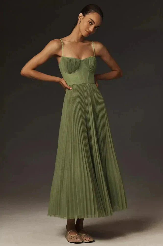 Beatrice | Women’s Pleated Strappy Maxi Dress
