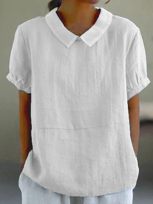 Darcey | Women’s Linen Peter Pan Collar Blouse