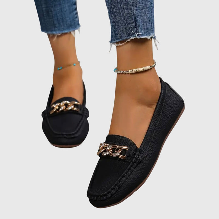 Grace | Womens Chain Detail Slip On Loafers