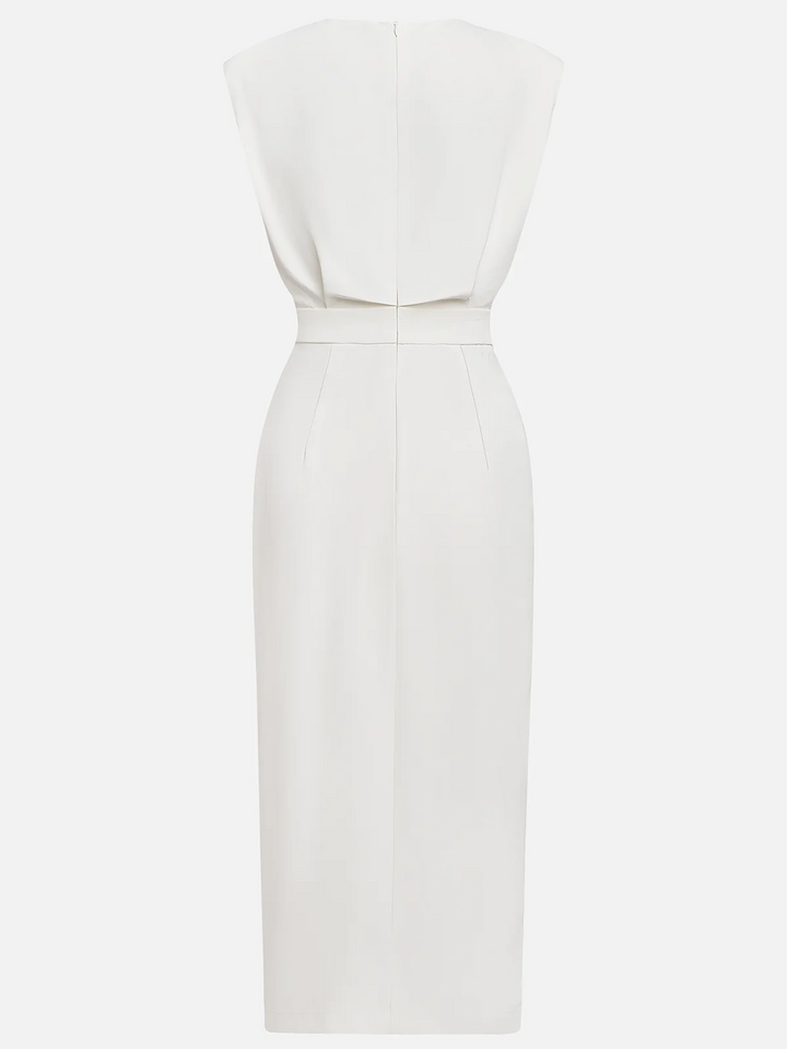 Audrey | Women’s Button Detail Sleeveless Midi Dress