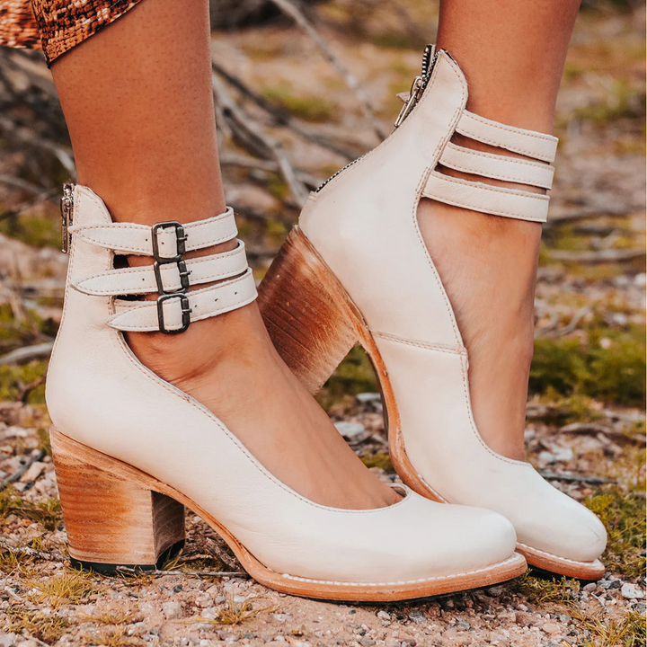 Tessa | Women’s Buckle Strap Block Heel Shoes