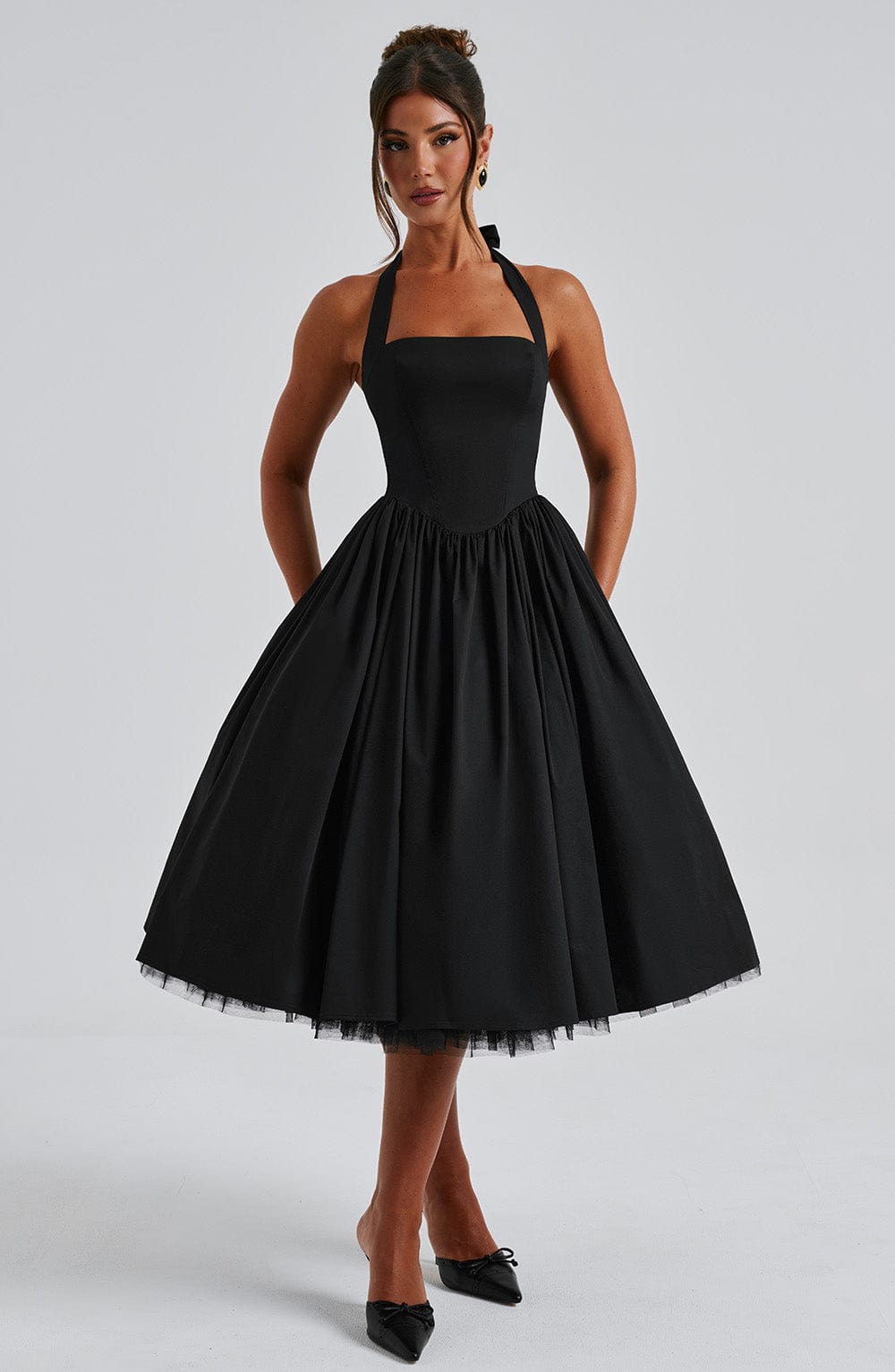 Arden | Women’s Wedding Guest Halter Midi Dress