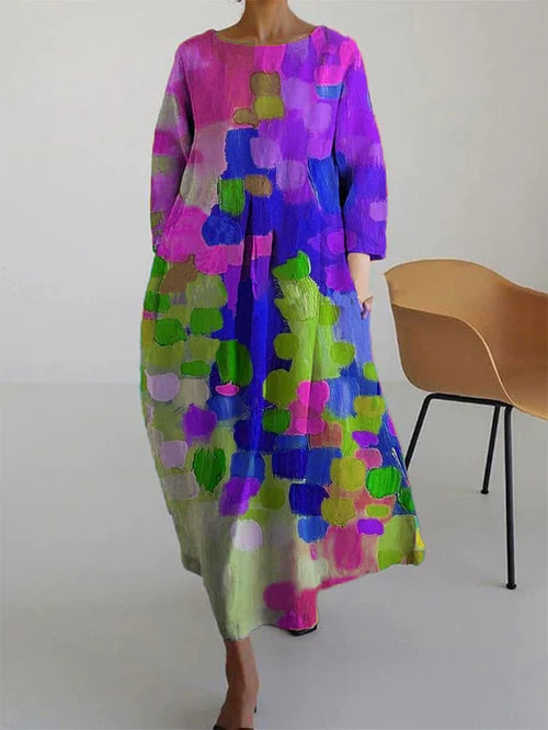 Willow | Women Abstract Floral Long Sleeve Maxi Dress
