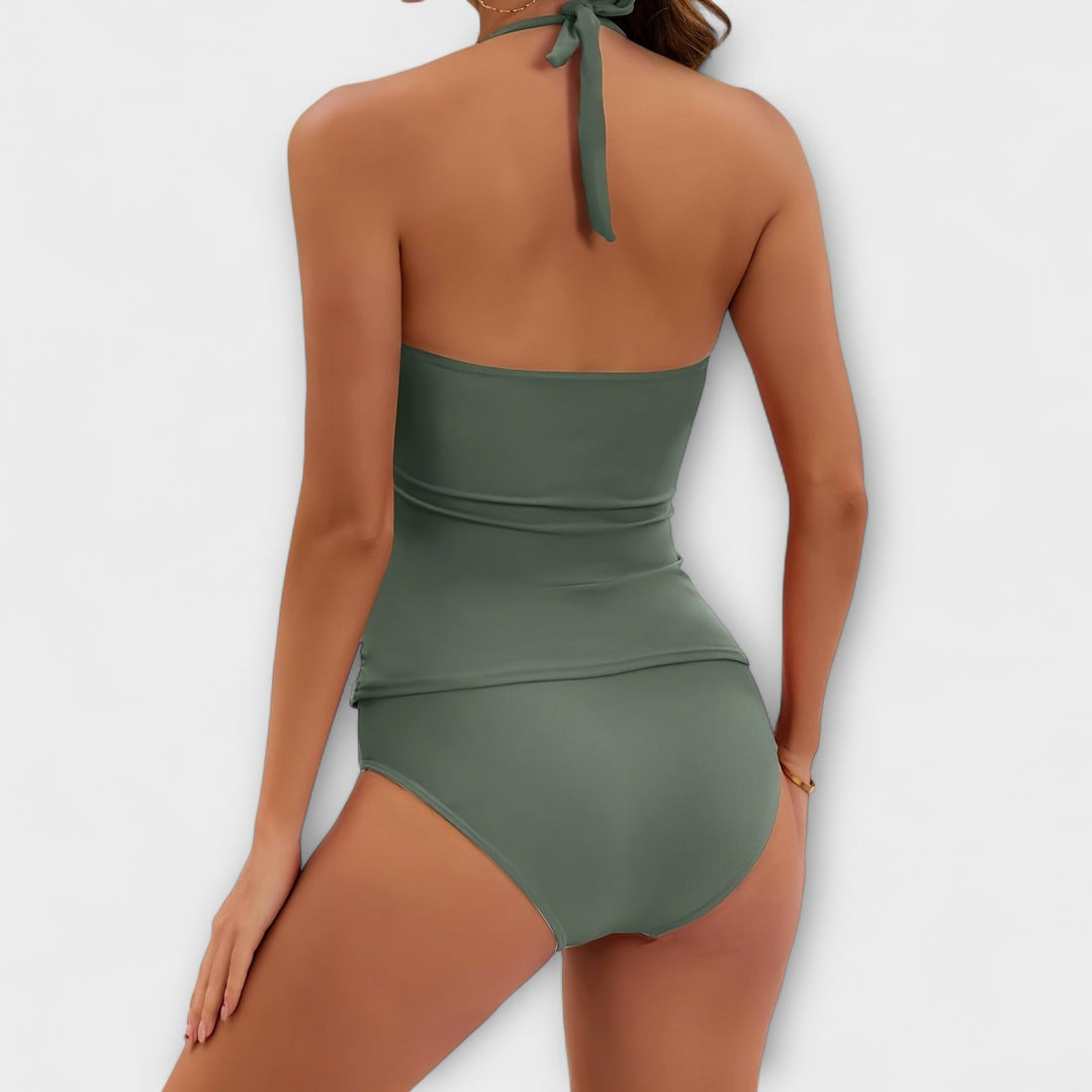 Ella | Women’s Solid Halter Two-Piece Swimsuit