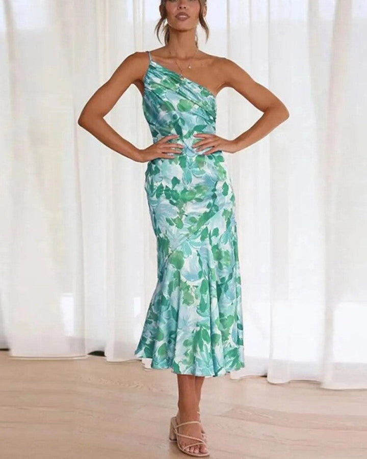 Gabriella | Women’s Summer Maxi Dress with Asymmetrical Cut and Floral Pattern