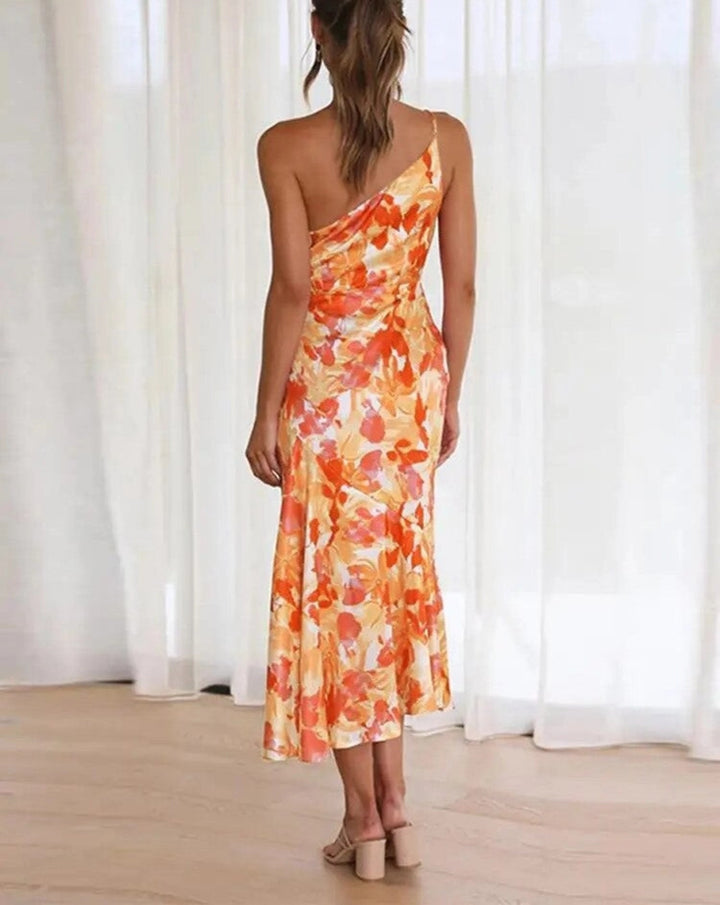 Gabriella | Women’s Summer Maxi Dress with Asymmetrical Cut and Floral Pattern