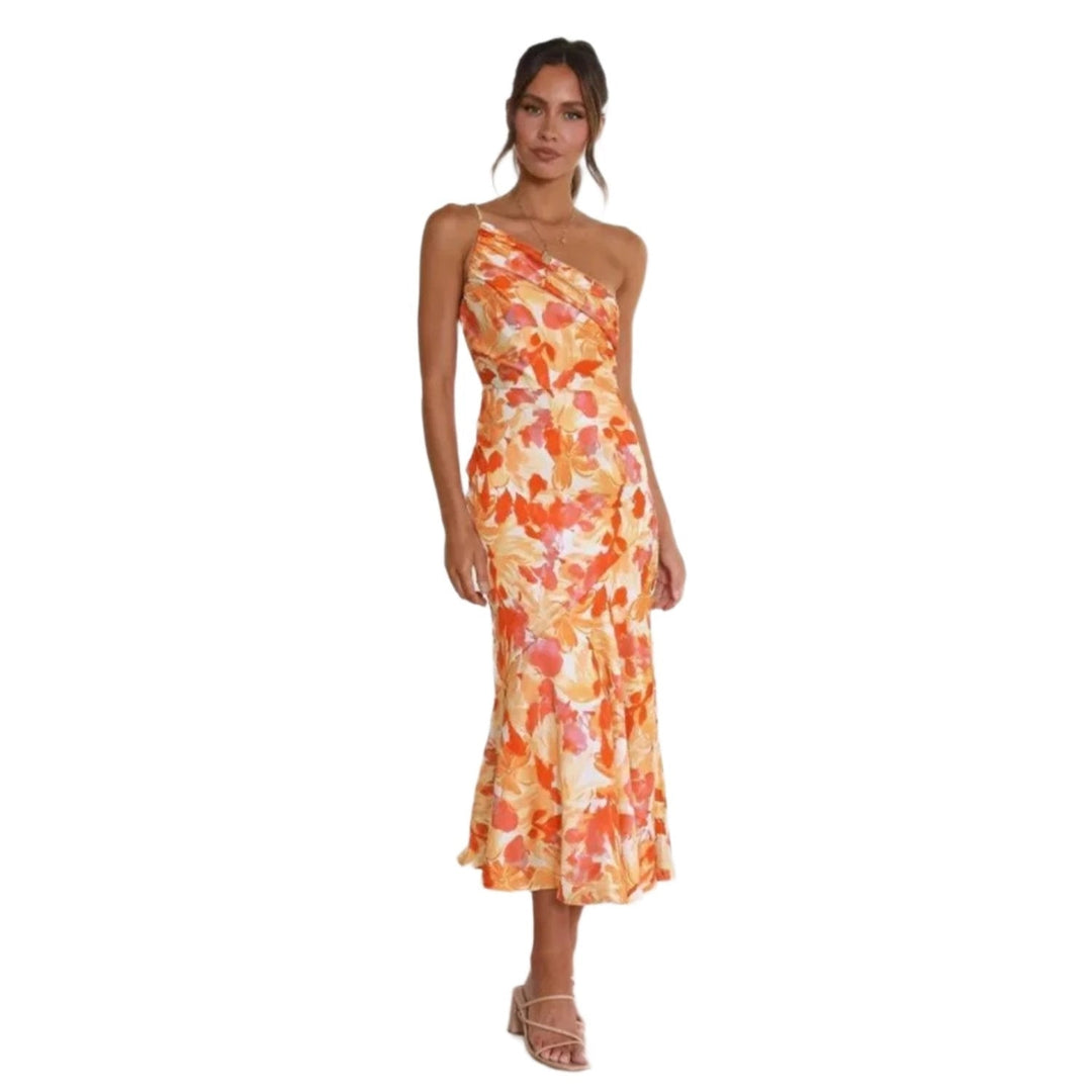 Gabriella | Women’s Summer Maxi Dress with Asymmetrical Cut and Floral Pattern